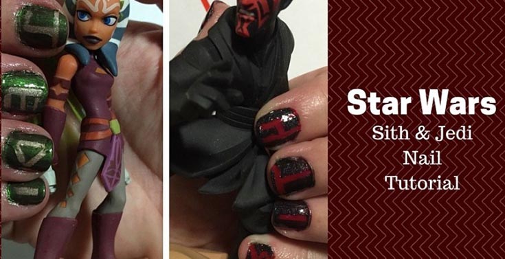 Star Wars: The Force Awakens nail art tutorial, check it out at https://diyprojects.com/star-wars-the-force-awakens-nail-art-tutorial
