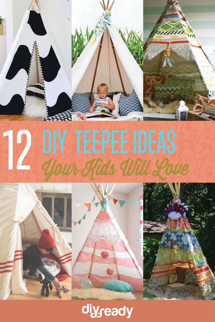 12 Fun DIY Teepee Ideas for Kids , see more at: https://diyprojects.com/fun-and-exciting-diy-teepee-ideas-for-kids/