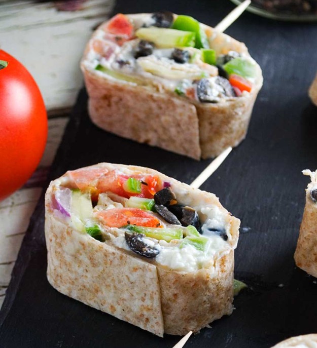 Greek Tortilla Pinwheels | 17 Incredibly Healthy Super Bowl Recipes