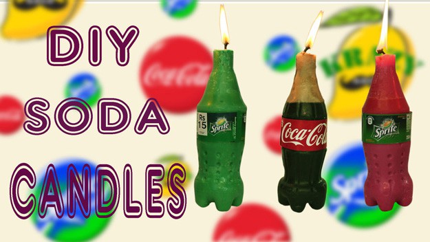 Mini Coca-Cola and Sprite DIY Candles | https://diyprojects.com/mini-coca-cola-and-sprite-diy-candles