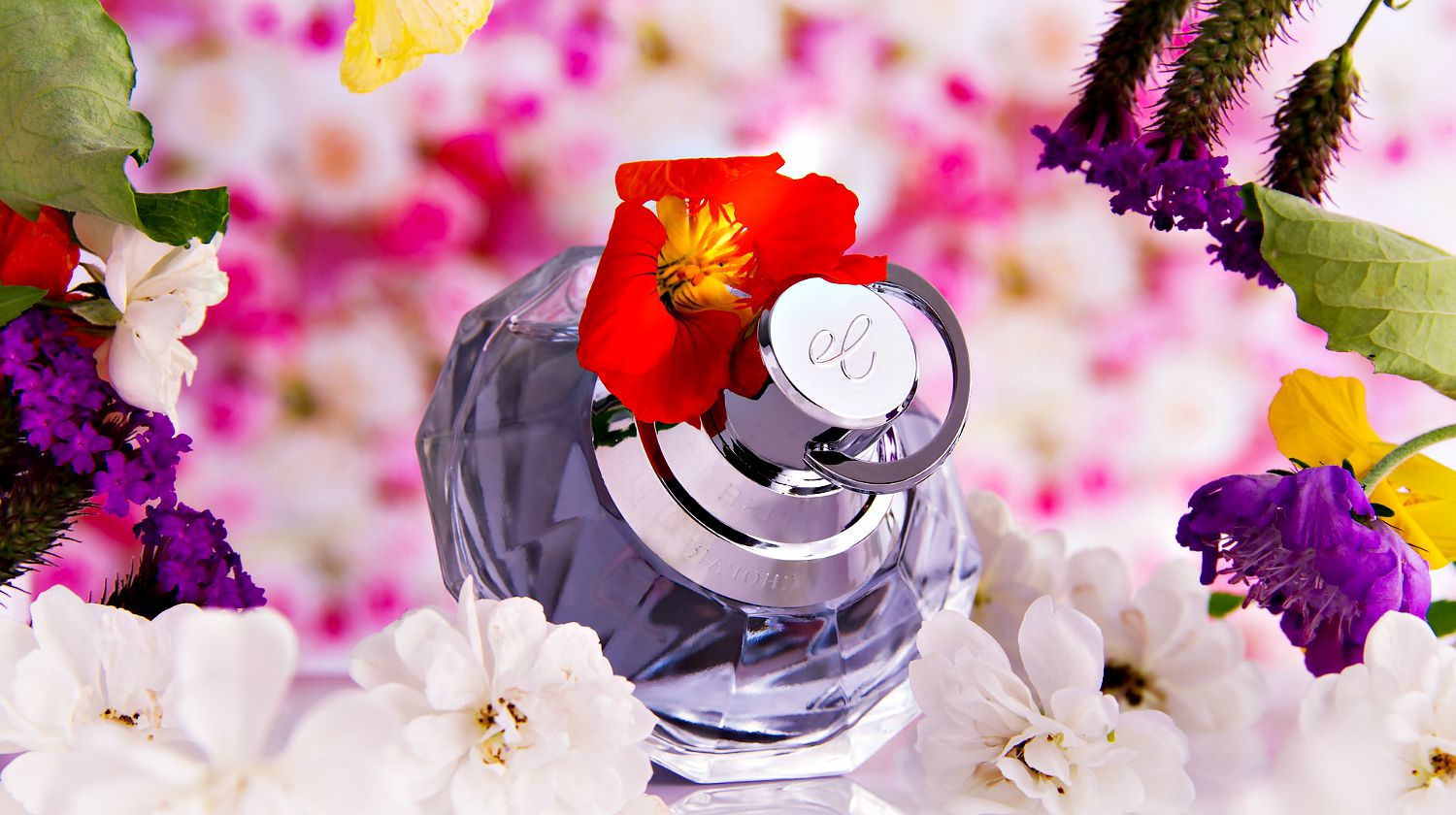 Featured | Bottle glass perfume beside different flowers | DIY Perfume Ideas | Create Your Own Unique Signature Scent