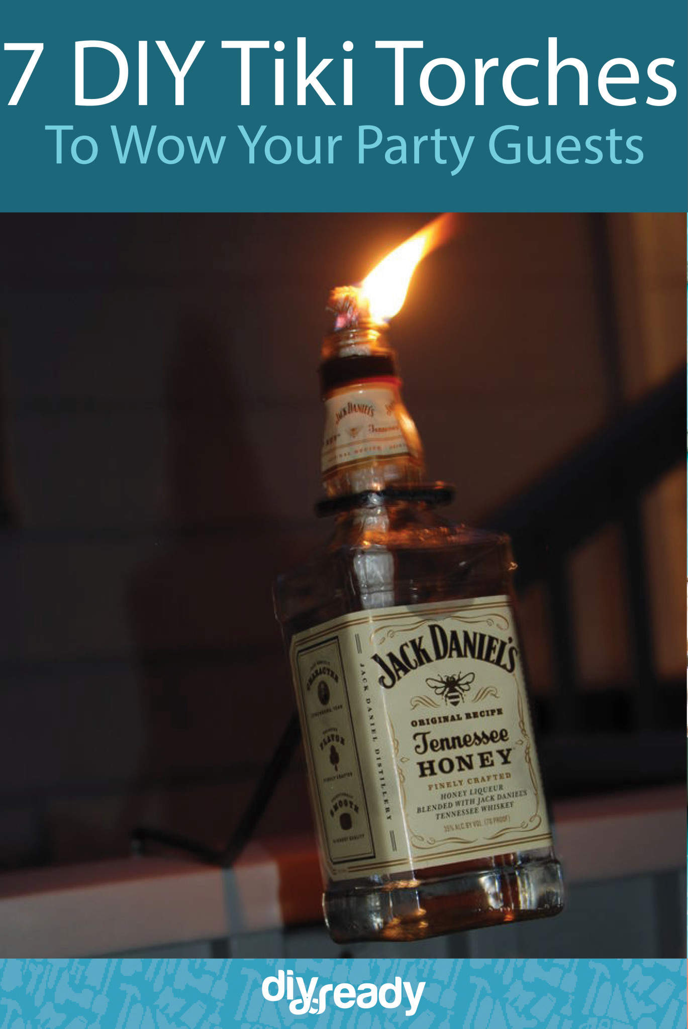 Jack Daniel's Tiki Torches | Super Cool Wine Bottle Crafts and Ideas To DIY