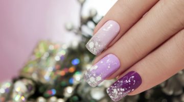 Featured | Lilac nail polish with sparkles and snowflakes | DIY Acrylic Nails: Skip The Salon And Do-It-Yourself