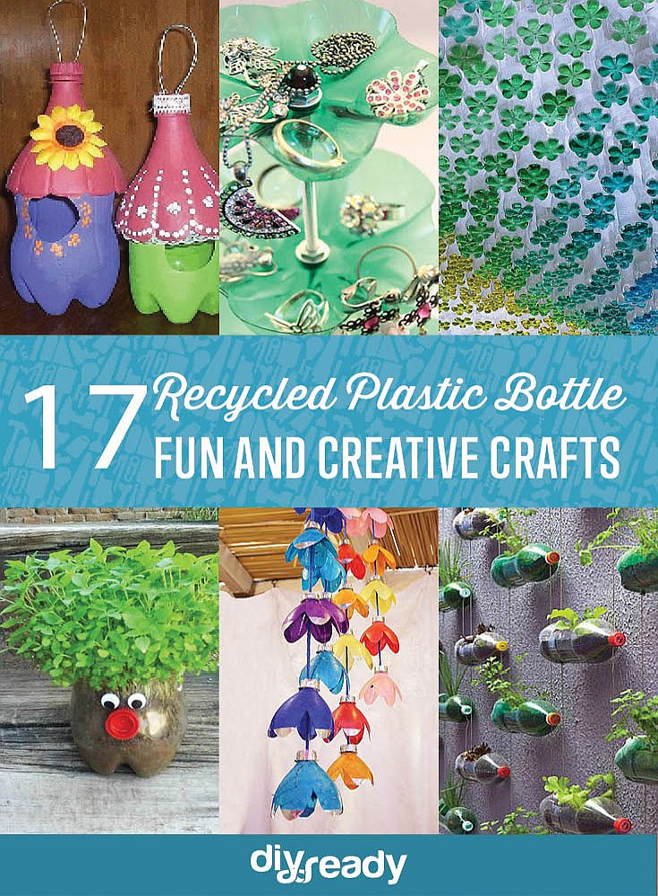 Turn those empty bottles into something useful and decorative with these 17 DIY Crafts Using Recycled Plastic Bottles by DIY Projects at https://diyprojects.com/17-diy-crafts-using-recycled-plastic-bottles/