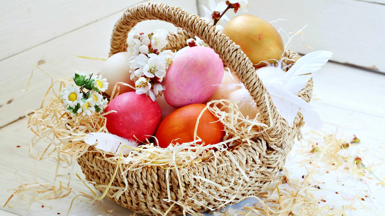 Easter Baskets with Name-Flower in Pink-Easter Basket-Easter Nest Easter 