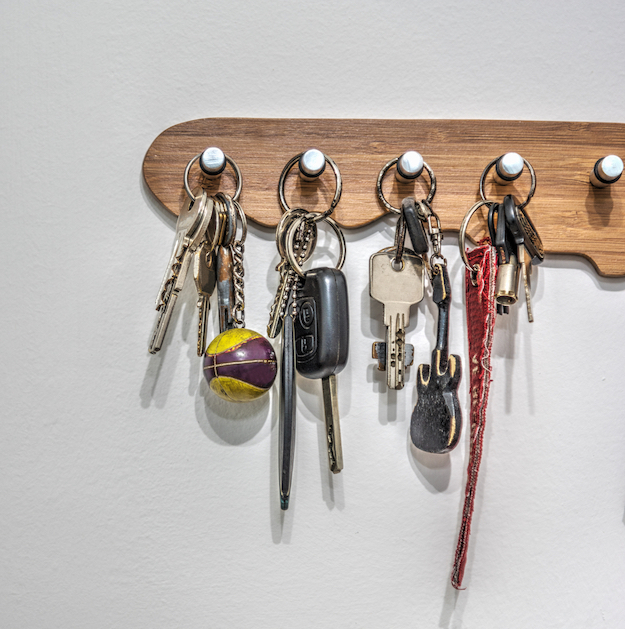 Check out 9 DIY Key Holders at https://diyprojects.com/diy-key-holders/