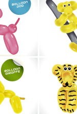 Dog, Monkey, Giraffe, and Tiger Balloon Animals
