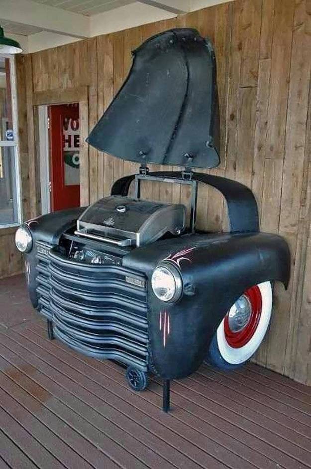 Man Cave Barbecue Made Out Of A Car | Man Cave Ideas | 19 DIY Decor And Furniture Projects