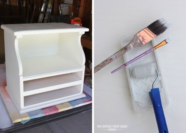 COATING - DIY Printer Cart From An Old Bedside Table | Upcycled Craft Project