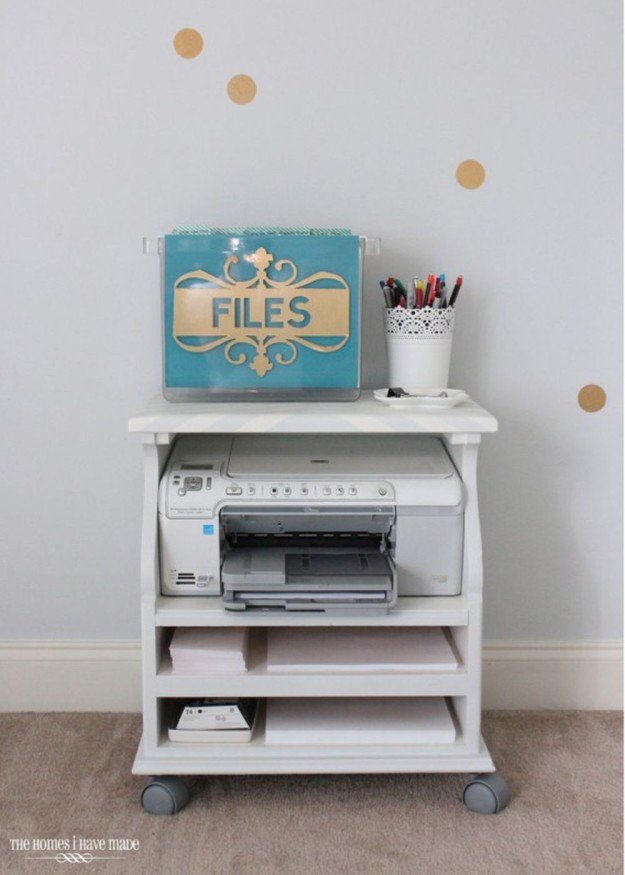 PERFECT FIT - DIY Printer Cart From An Old Bedside Table | Upcycled Craft Project