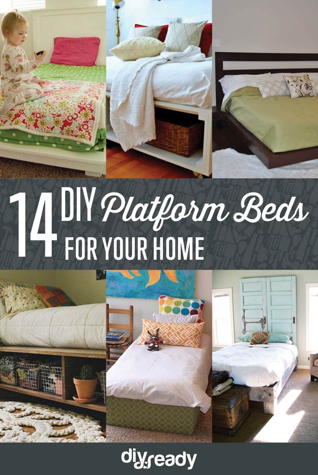 14 DIY Platform Beds | DIY Bedroom Ideas On A Budget For First Time Home Owner
