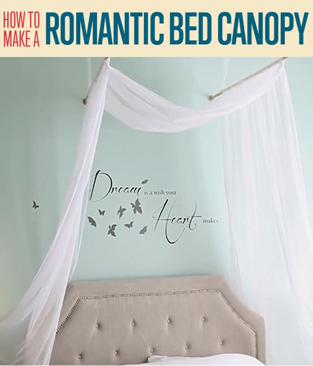 How To Make a Romantic DIY Bed Canopy | DIY Bedroom Ideas On A Budget For First Time Home Owner