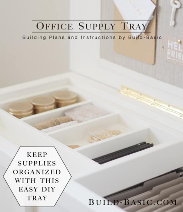 DIY Office Supply Tray | Easy Woodworking Projects