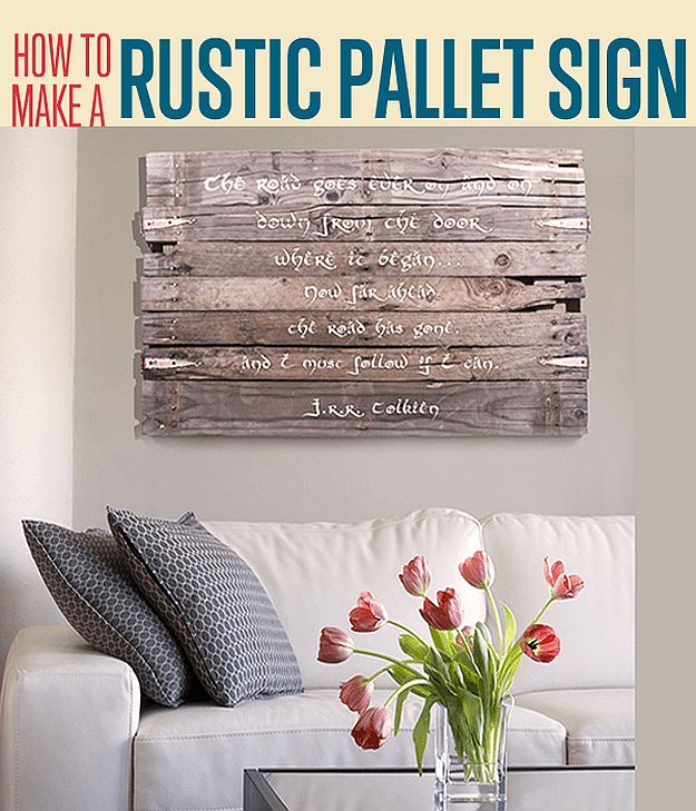 Pallet Wood Wall Art Sign | 25 Wall Decor Ideas To Reinvent The Look Of Your Home