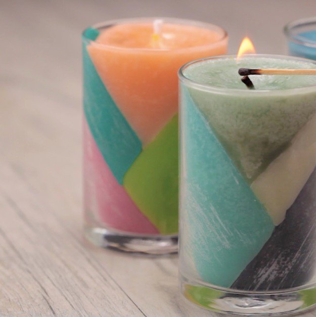 Color Block Crayon Candles | Easy Crafts To Make And Sell 