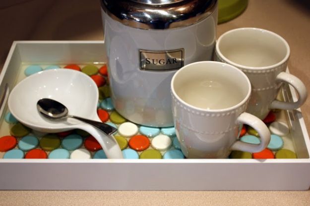 Bottle Cap Tray | Impressive & Easy DIY Recycle Projects For Your Home