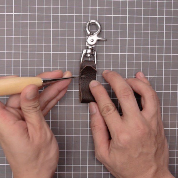 DIY Leather Keychain Step Four