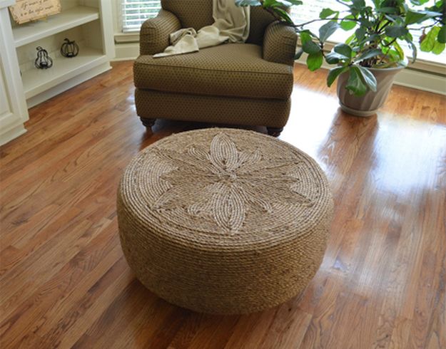 DIY Tire Ottoman | Impressive & Easy DIY Recycle Projects For Your Home