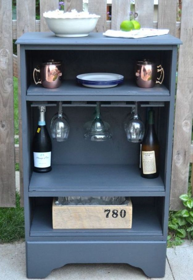 Recycle Curbside Dresser Into A Bar | Impressive & Easy DIY Recycle Projects For Your Home