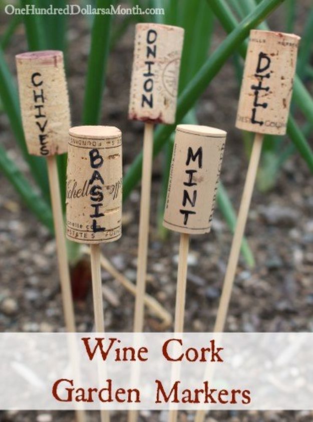 Wine Cork Garden Markers | Impressive & Easy DIY Recycle Projects For Your Home
