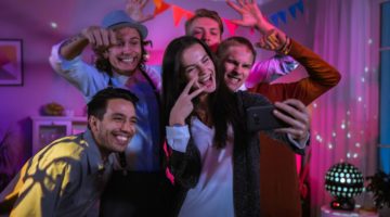 Happy Group of Young People Taking Collective Selfie at the Wild House Party | DIY Costumes For Teens | teenage dress up ideas | Featured
