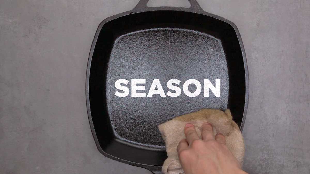 Season in the skillet | How To Season & Restore A Cast Iron Skillet | Kitchen DIY