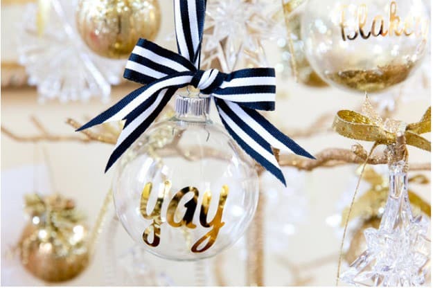 DIY Personalized Glitter Ornaments | Easy DIY Christmas Ornaments For A Personalized Tree Decor