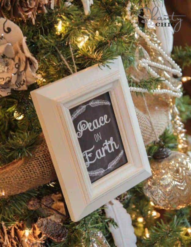 DIY 'Chalkboard' Printables-Turned-Ornaments | Easy DIY Christmas Ornaments For A Personalized Tree Decor