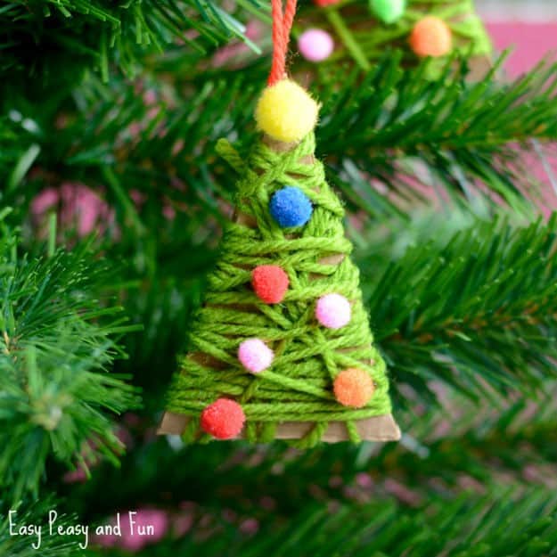 Yarn Wrapped DIY Christmas Ornaments | Easy DIY Christmas Ornaments For A Personalized Tree Decor