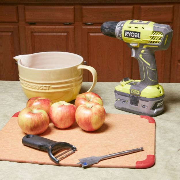 Peel Apples with a Drill | Ways to Use a Drill to Speed Up Food Prep