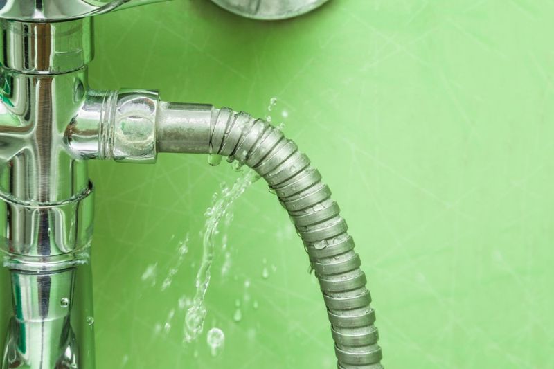 damaged-leaking-water-tap-hose-bathroom | how often should i have my furnace serviced