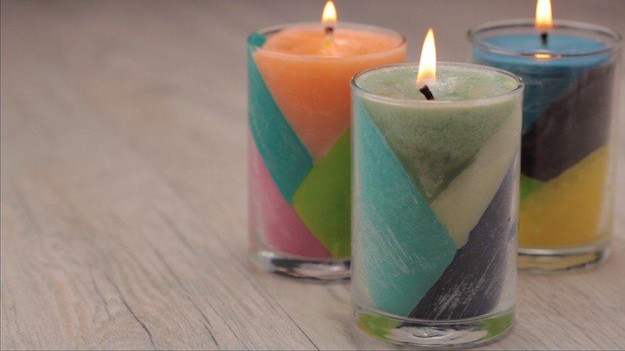 Color Block Crayon Candles | Insanely Easy DIY Projects For Beginners