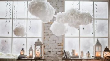 winter-decor-on-windowsill-lanterns-clouds | Upgrade Your Winter Home Decor with These DIY Projects | Featured