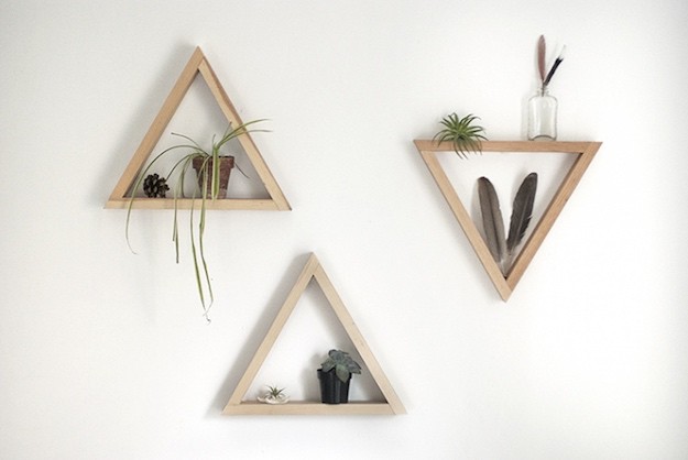Wooden Triangle Shelves | Cool DIY Wood Projects For Home Decor​ | DIY Projects