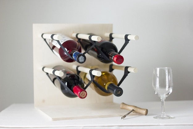 Wood and Leather Wine Rack | Cool DIY Wood Projects For Home Decor​ | DIY Projects
