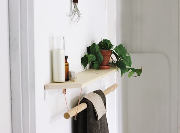 Towel Rack And Shelf | Incredible Bathroom Makeover Ideas Anyone Can DIY