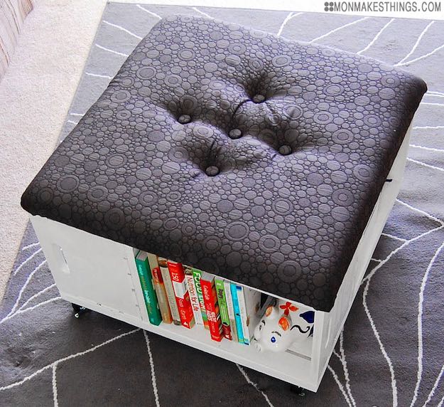 Storage Ottoman | DIY Room Decor Ideas for Crafters (Who Are Also Renters)