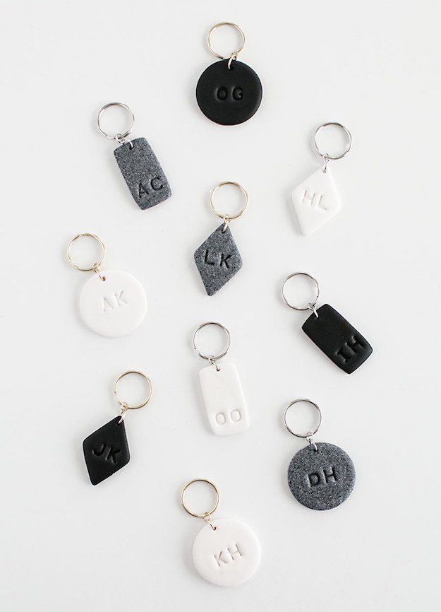 Monogrammed Clay Keychains | More Easy Crafts to Make and Sell