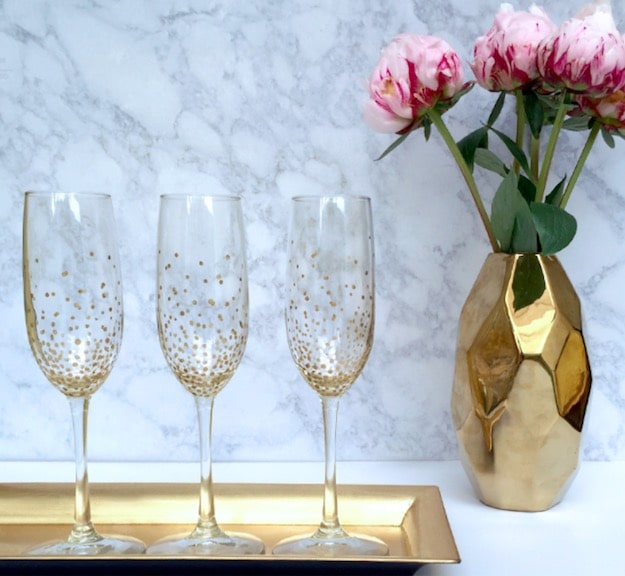 Gold Dot Champagne Flutes | More Easy Crafts to Make and Sell | 