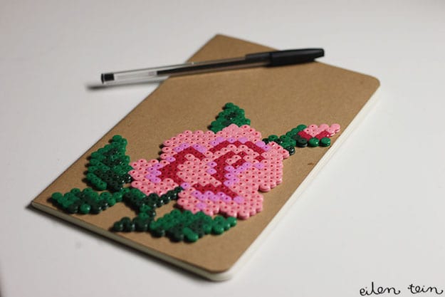 Flowery Perler Notebook | More Easy Crafts to Make and Sell