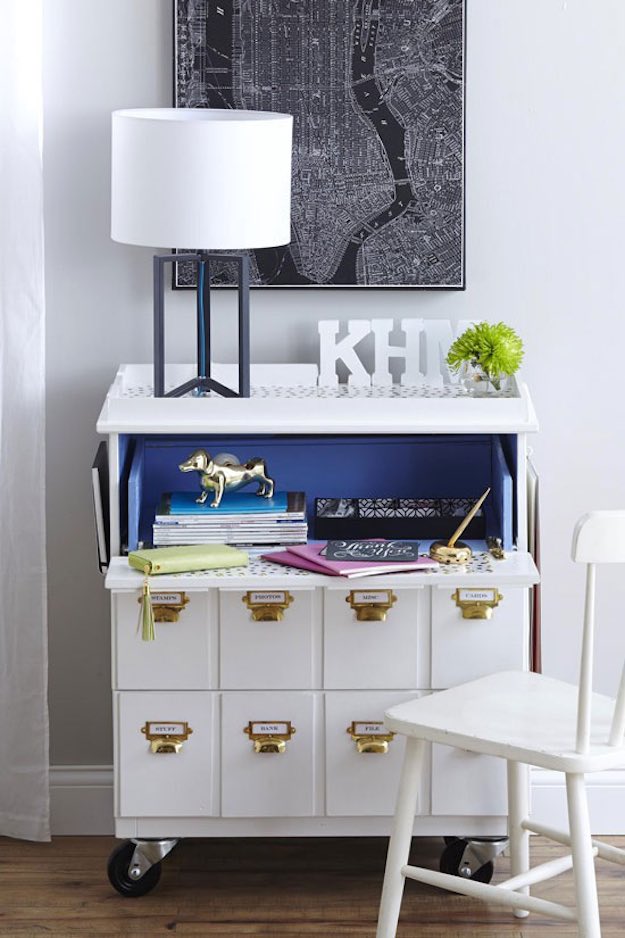 Dresser Turned Rolling Desk | Amazing IKEA Hacks For Chic And Functional Pieces