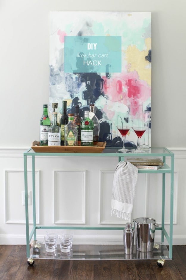 Laptop Table Turned Bar Cart | Amazing IKEA Hacks For Chic And Functional Pieces