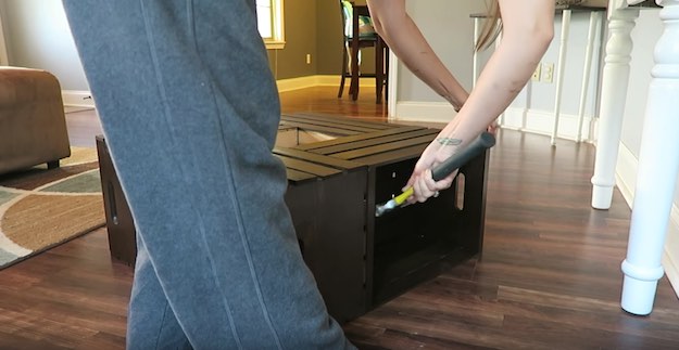 Attach Crates Together | Rustic Wine Crate Coffee Table | An Upcycling Project