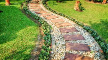 Featured | A stone walkway in the outdoor green garden | DIY Walkway Ideas To DIY Before Summer Begins