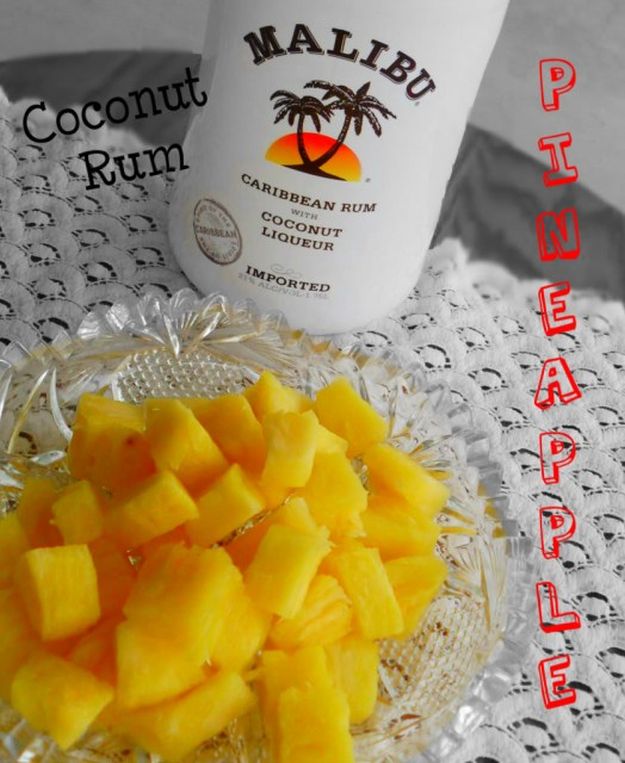 Coconut Rum Soaked Pineapples | DIY Beach Party Ideas For Your Beach-Themed Celebration