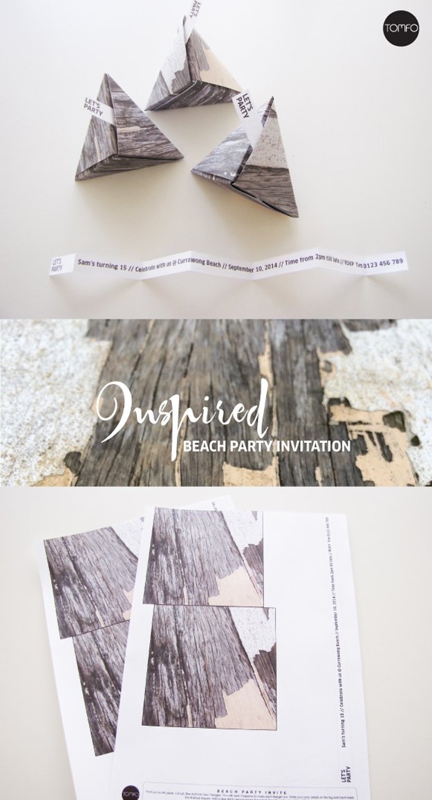 DIY 3D Triangle Beach Party Invitation | DIY Beach Party Ideas For Your Beach-Themed Celebration 