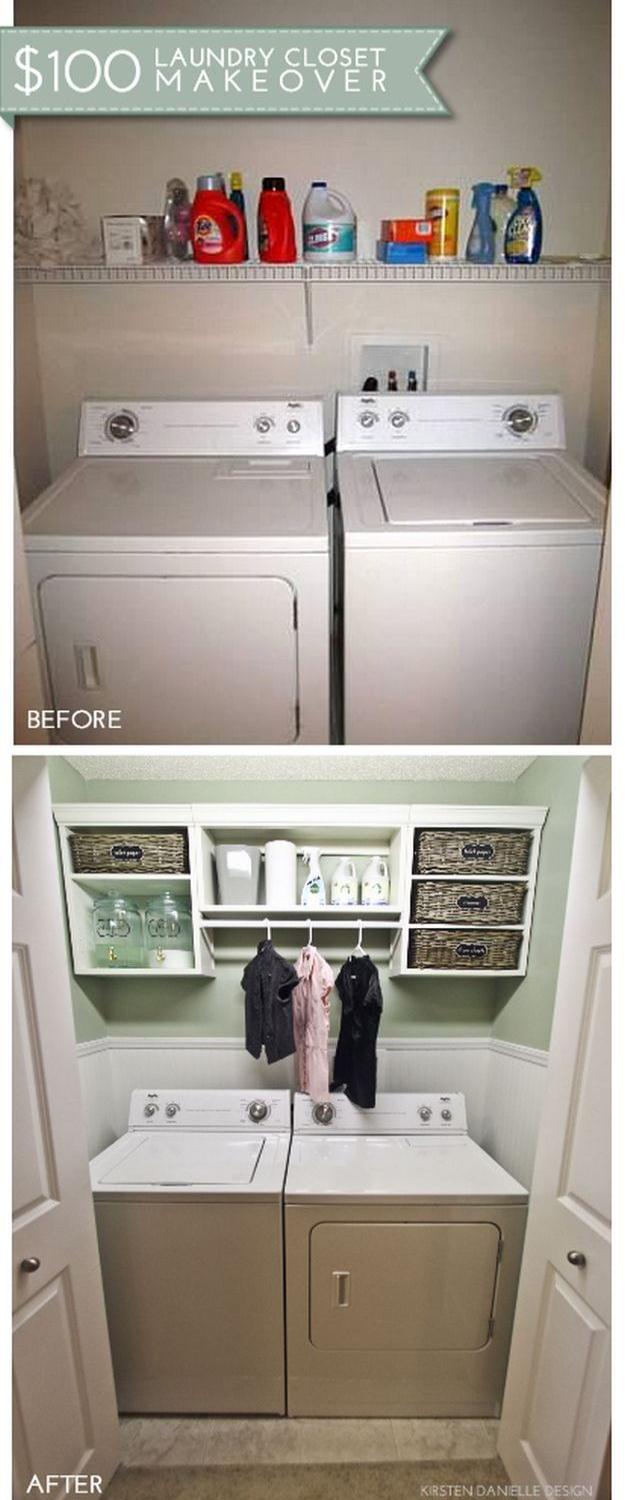 $100 Laundry Closet Makeover | DIY Projects For Home Improvement On A Budget | Cool DIY Projects For Your Home