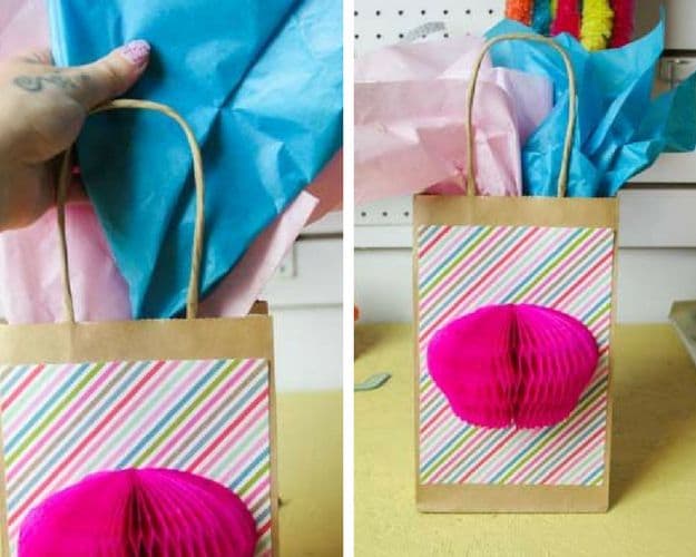 The 3-D Paper Present Bag | Step 5: Put Your Gift Inside The Bag | Awesome Gift Wrapping Ideas | Gift Wrapping Tutorials