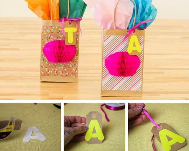 The 3-D Paper Present Bag | Step 6: Attach A Name Tag | Awesome Gift Wrapping Ideas | Gift Wrapping Tutorials
