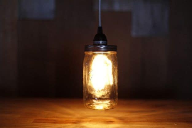 Mason Jar Crafts | Vintage Pendant Lighting | Quick And Easy DIY Home Projects You Can Do This Weekend